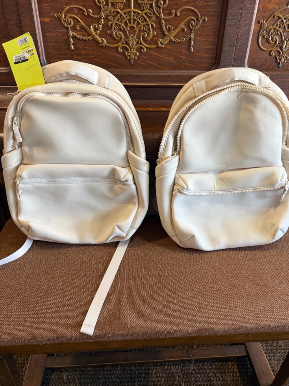 Minimal Cream Backpack - Simple Everyday Bag